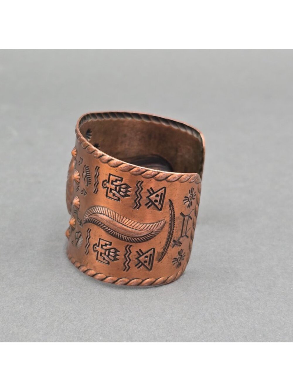 Vintage Bell Trading Post Extra Wide Copper Cuff Bracelet 6.75" Southwestern - Picture 2 of 15